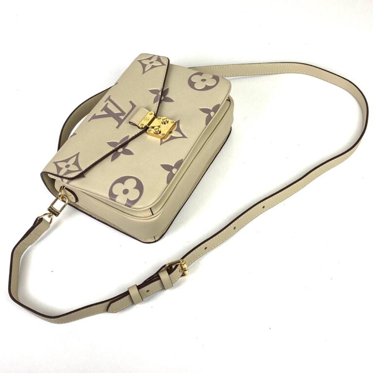 louis vuitton canta metis pochette bej oversize empreinte bicolor deri 25x19