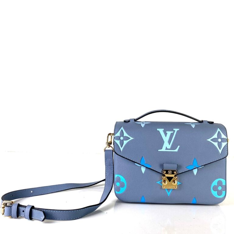 louis vuitton canta metis pochette mavi oversize empreinte bicolor deri 25x19