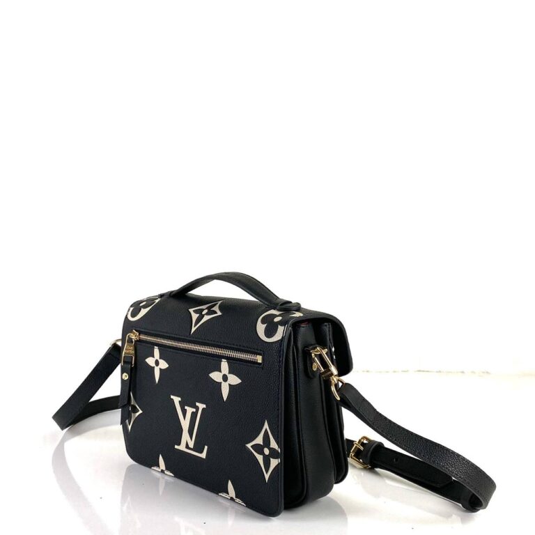louis vuitton canta metis pochette siyah oversize empreinte bicolor deri 25x19