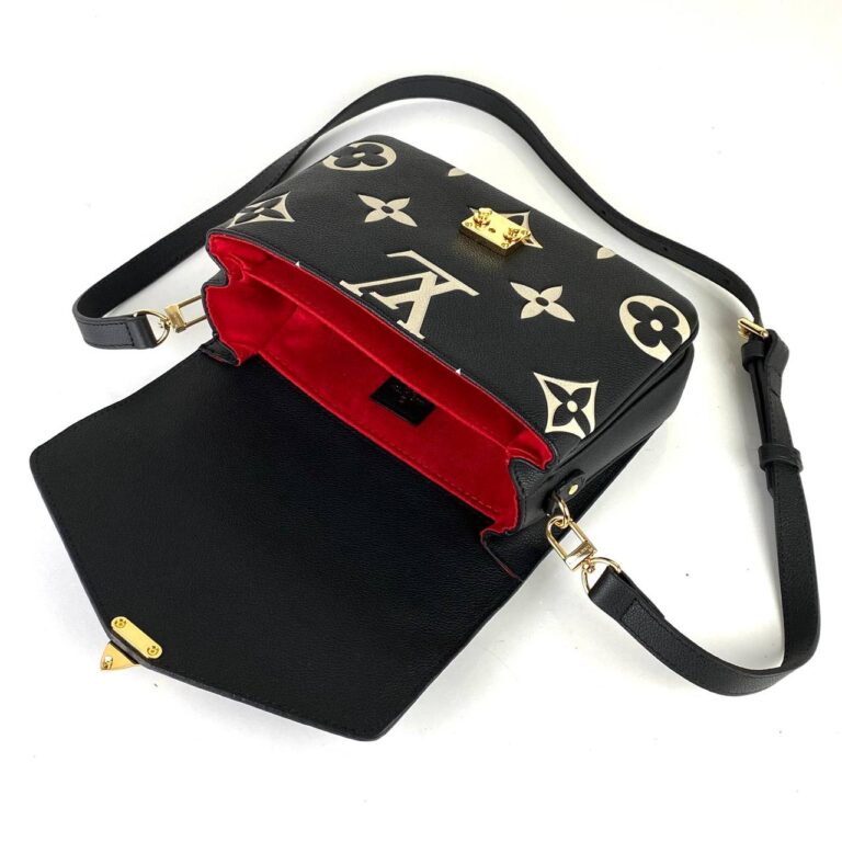 louis vuitton canta metis pochette siyah oversize empreinte bicolor deri 25x19