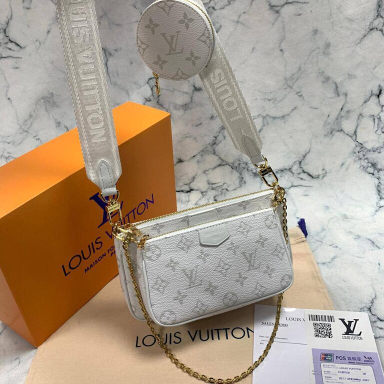 louis vuitton canta multi pochette uclu set beyaz hakiki deri