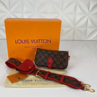 louis vuitton canta officier damier kirmizi 18x10 cm hakiki deri ithal