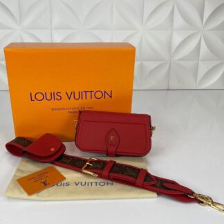 louis vuitton canta officier kirmizi 18x10 cm hakiki deri ithal