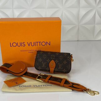 louis vuitton canta officier monogram turuncu 18x10 cm hakiki deri ithal