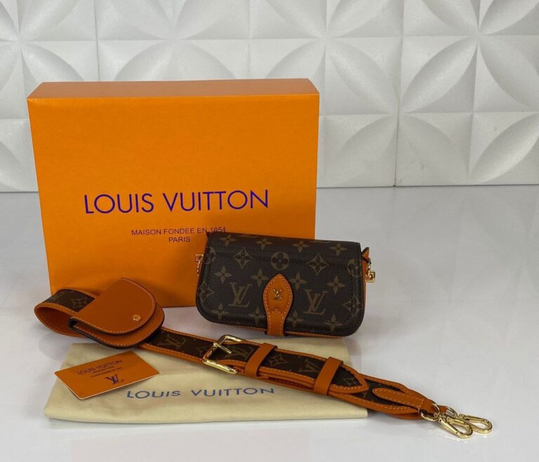 louis vuitton canta officier monogram turuncu 18x10 cm hakiki deri ithal