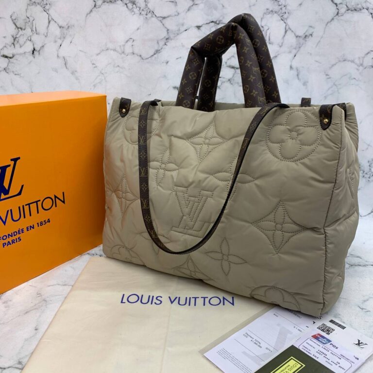louis vuitton canta on the go gm bej waterproof yeni 45x30 cm
