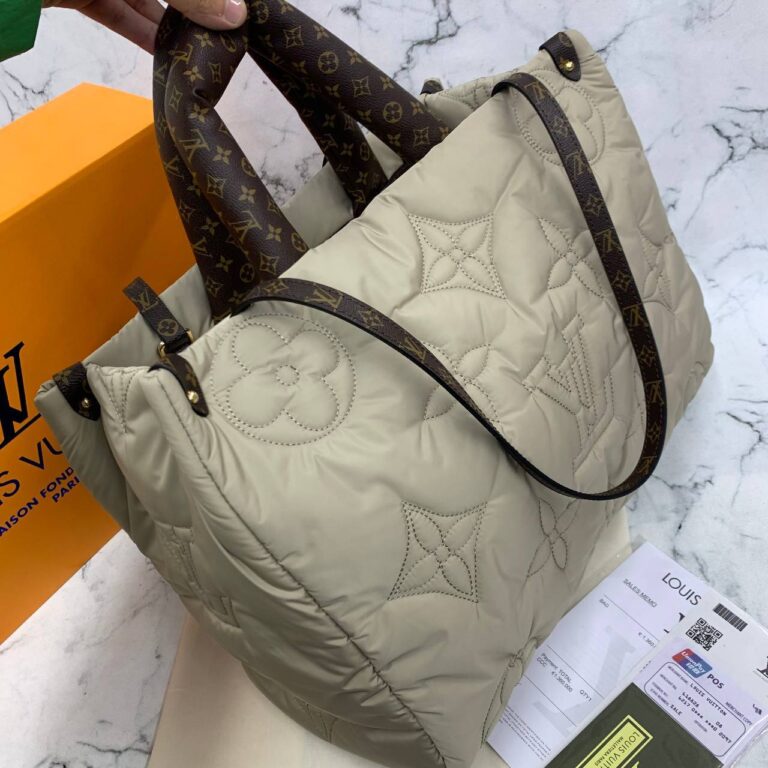 louis vuitton canta on the go gm bej waterproof yeni 45x30 cm