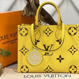 louis vuitton canta onthego mm ortaboy sari 34x26x15 cm