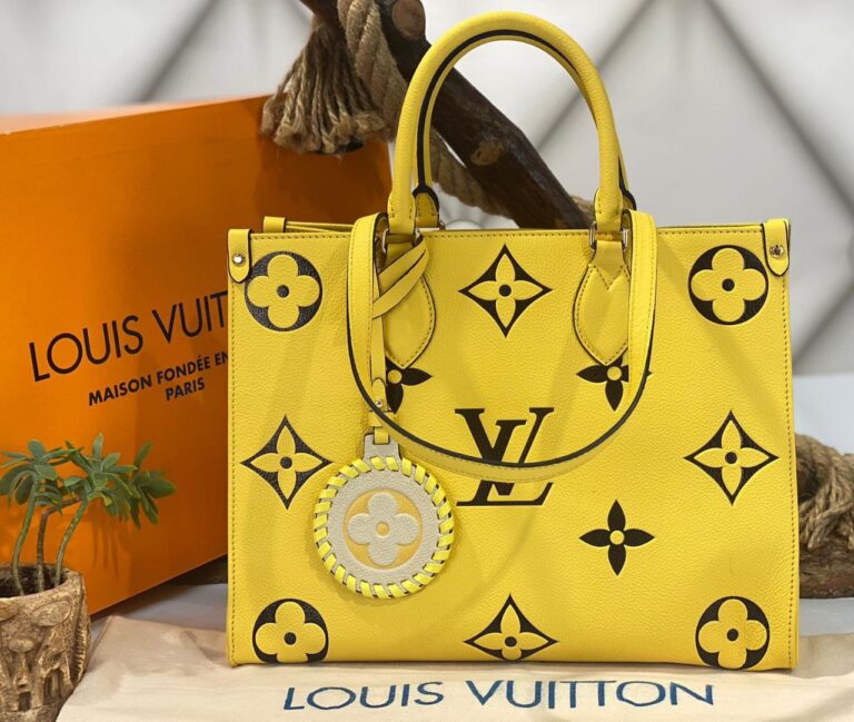 louis vuitton canta onthego mm ortaboy sari 34x26x15 cm