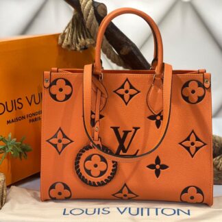 louis vuitton canta onthego mm ortaboy turuncu 34x26x15 cm