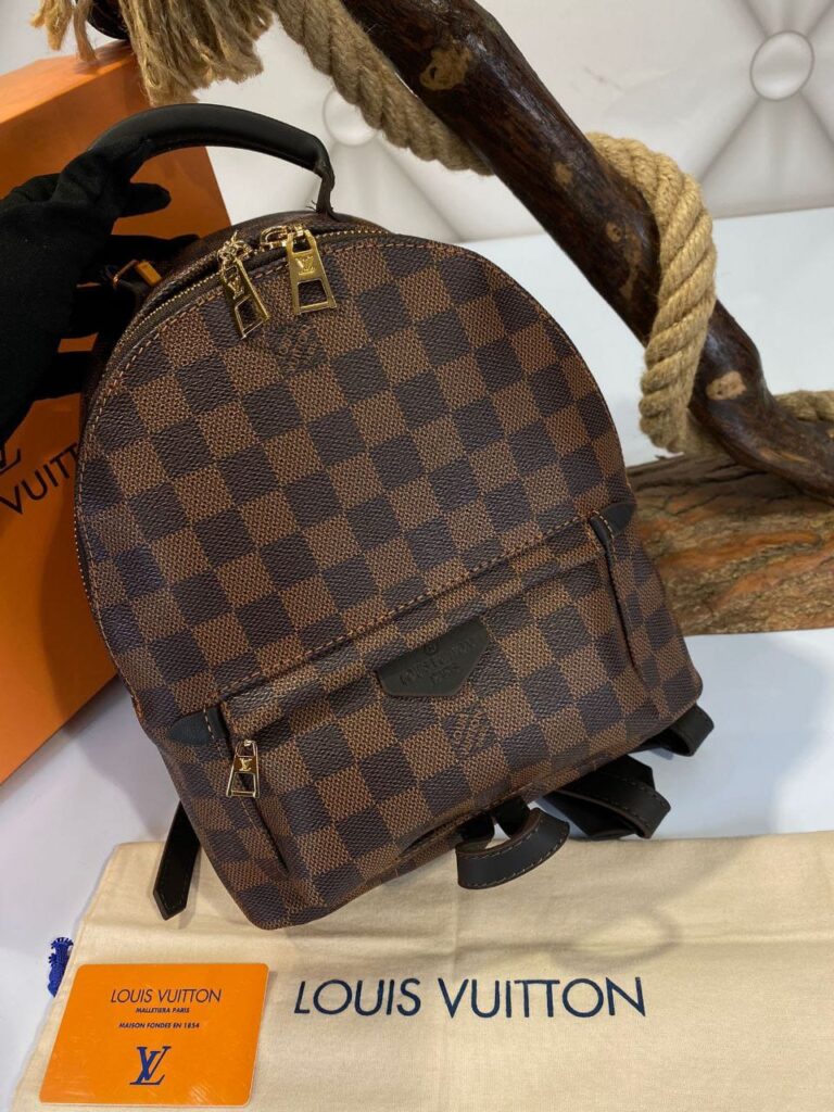 louis vuitton canta palm springs backpack orta boy sirt kahve damier 23x26 cm