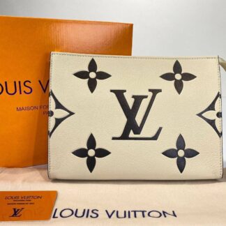 louis vuitton canta toiletry pouch portfoy clutch bej siyah 26x20 deri