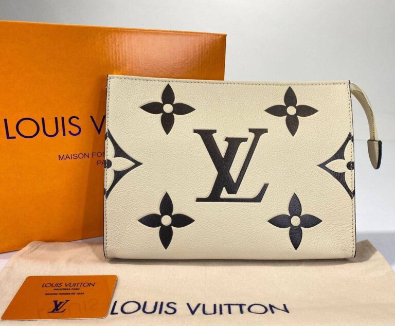 louis vuitton canta toiletry pouch portfoy clutch bej siyah 26x20 deri