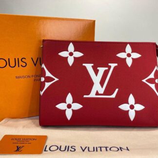 louis vuitton canta toiletry pouch portfoy clutch kirmizi 26x20 deri