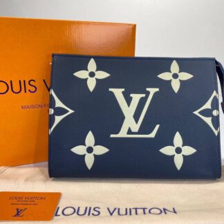 louis vuitton canta toiletry pouch portfoy clutch lacivert 26x20 deri
