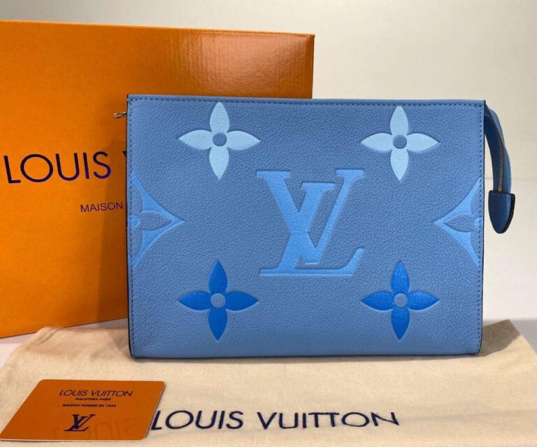 louis vuitton canta toiletry pouch portfoy clutch mavi 26x20 deri