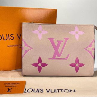 louis vuitton canta toiletry pouch portfoy clutch pembe 26x20 deri