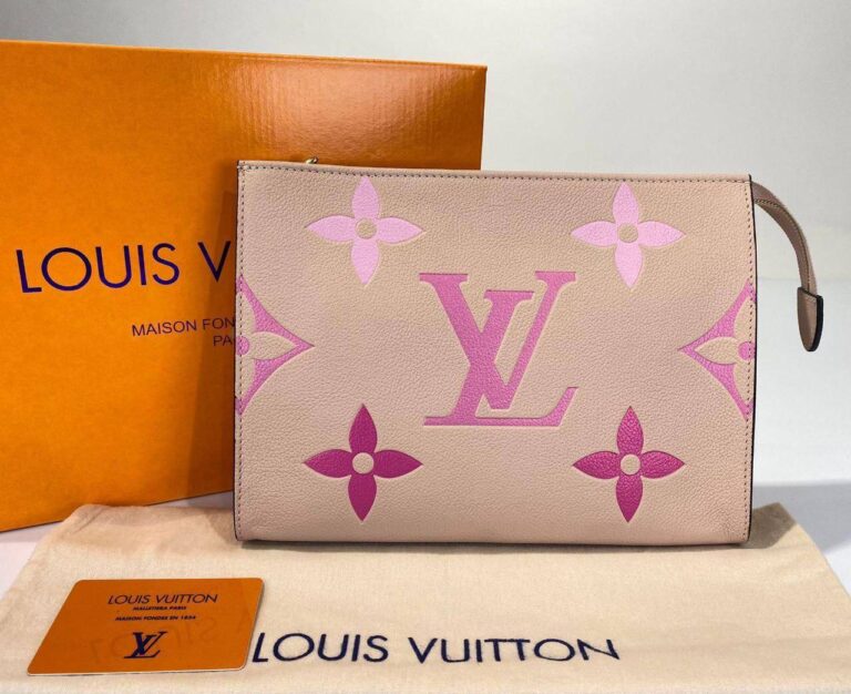 louis vuitton canta toiletry pouch portfoy clutch pembe 26x20 deri