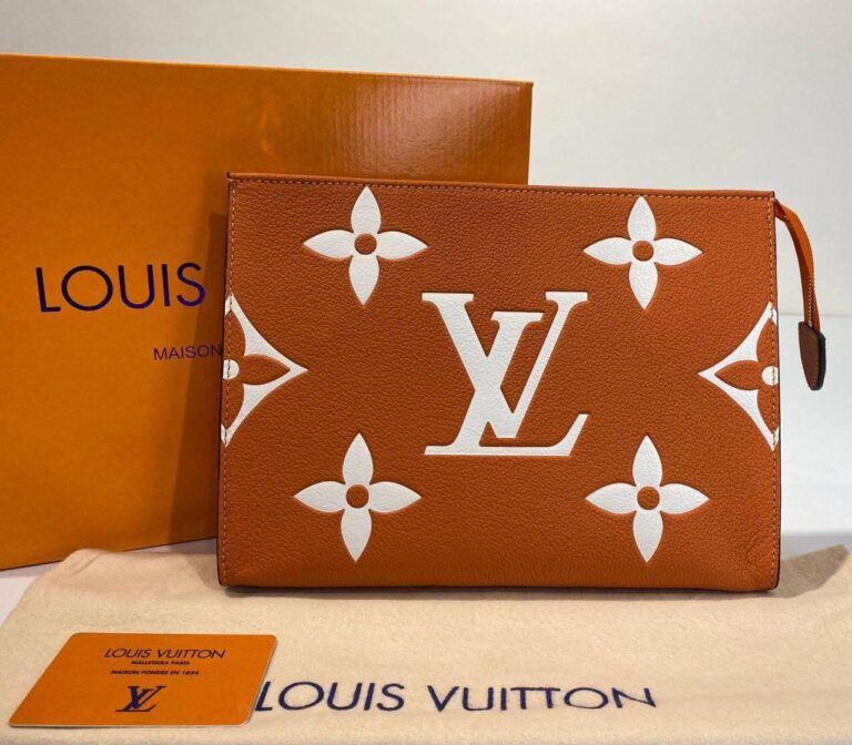 louis vuitton canta toiletry pouch portfoy clutch turuncu 26x20 deri