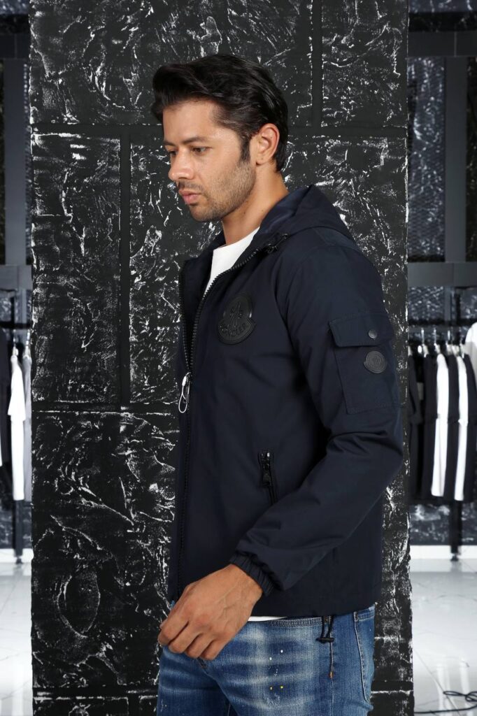 moncler mont erkek ince baharlik lacivert siyah logo