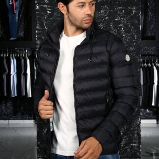 moncler mont erkek mat siyah gizli kapusonlu