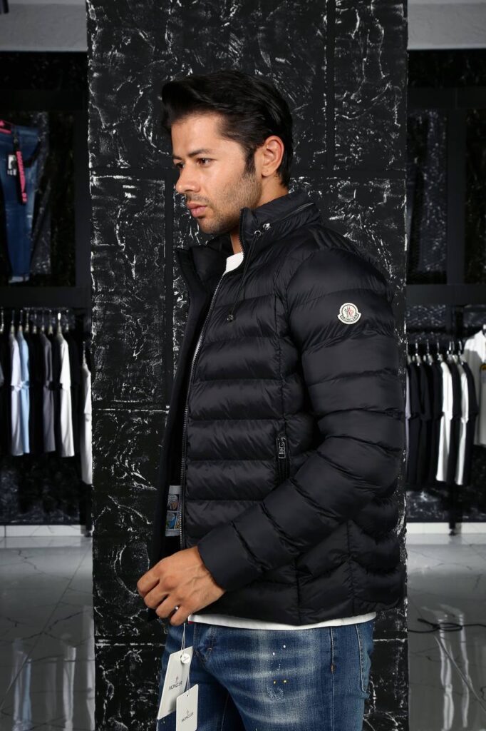 moncler mont erkek mat siyah gizli kapusonlu