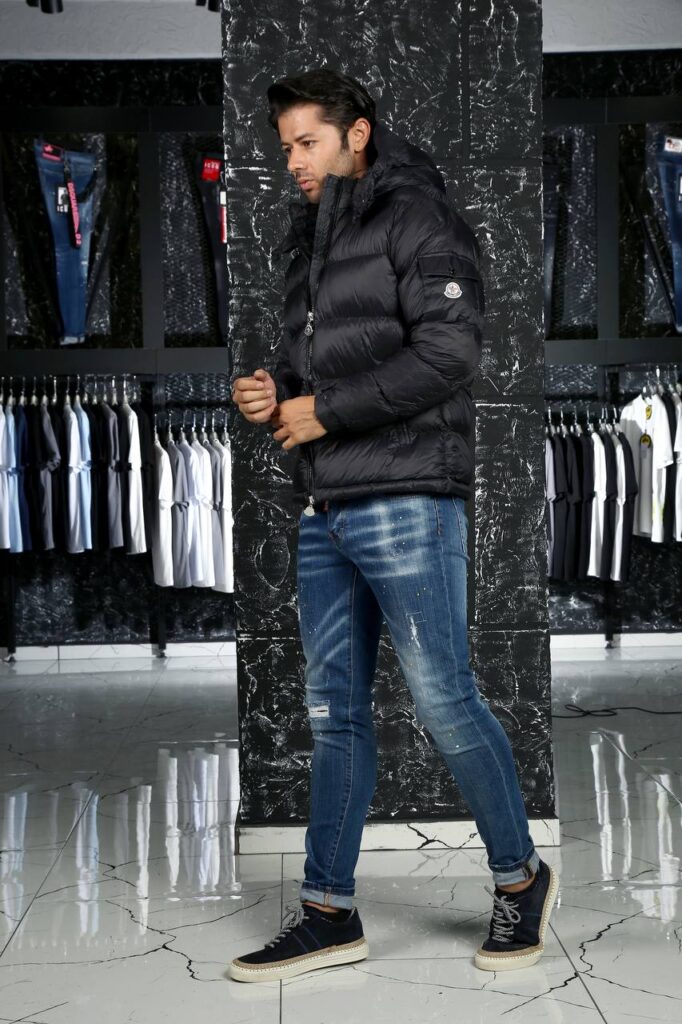 moncler mont erkek mat siyah kolu cepli