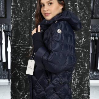 moncler mont lacivert kapitone kolu triko kapusonlu