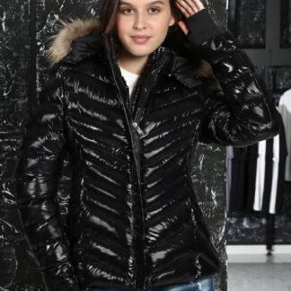moncler mont parlak siyah zikzak desenli