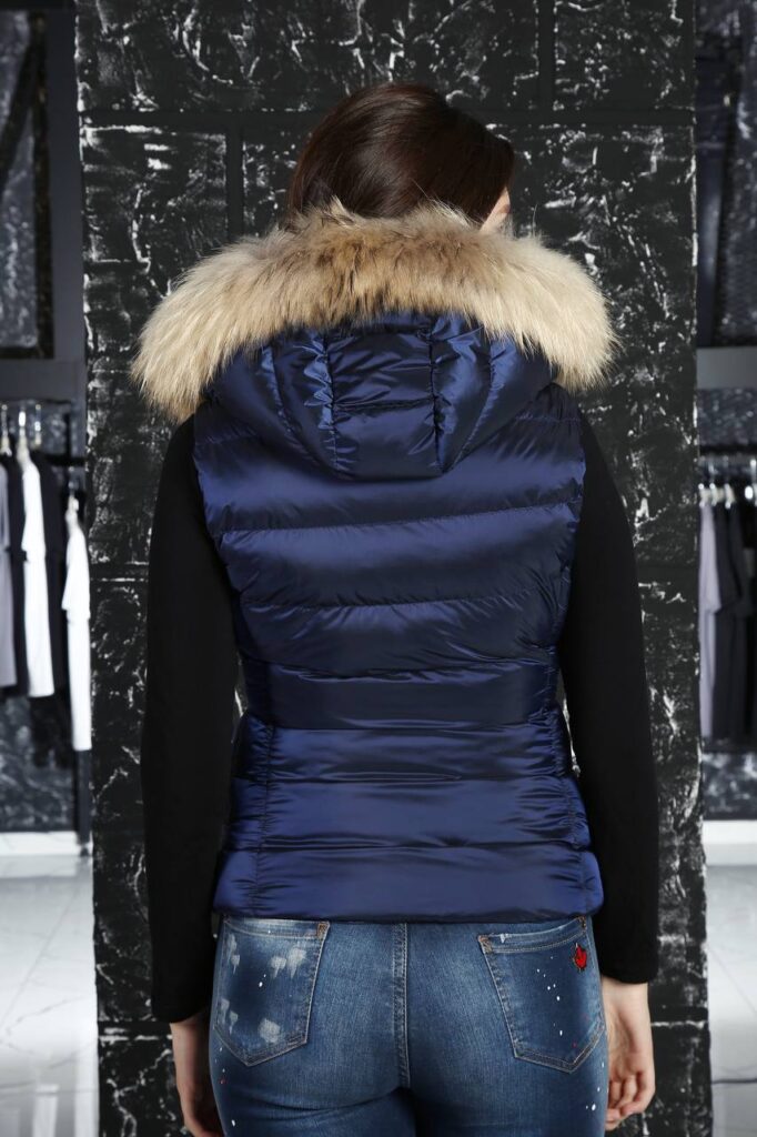 moncler yelek cizgi desenli mat mavi