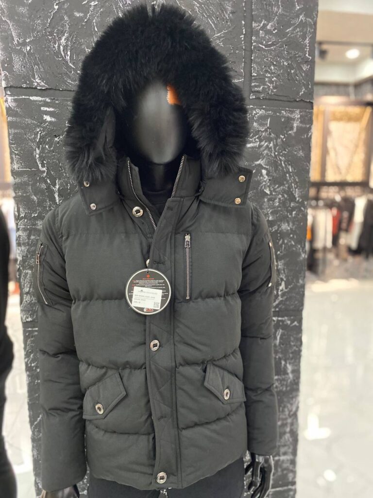moose knuckles mont erkek siyah kapusonlu premium