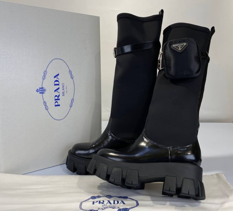 prada bot cizme siyah hakiki deri