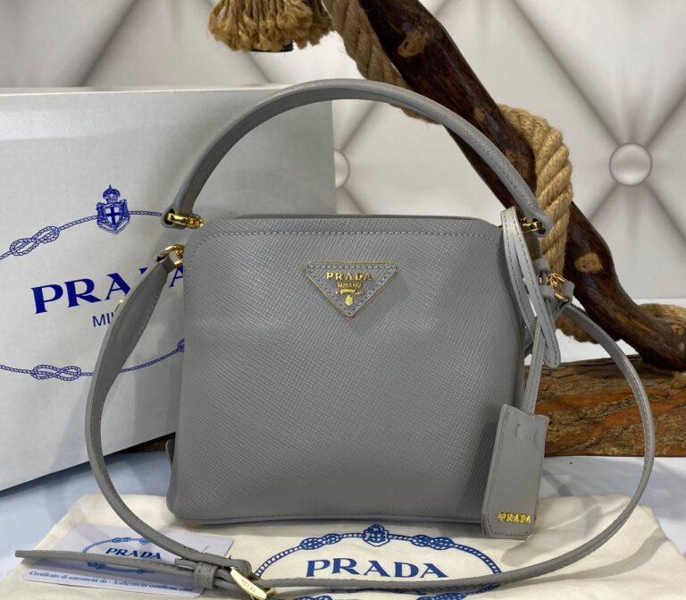 prada canta medium saffiano gri 21x17 cm ithal