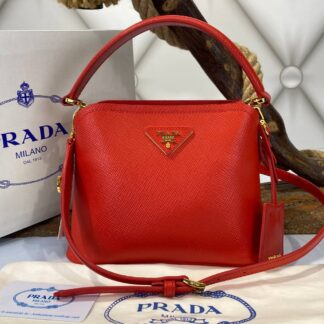 prada canta medium saffiano kirmizi 21x17 cm ithal