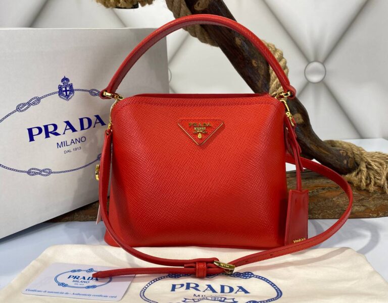prada canta medium saffiano kirmizi 21x17 cm ithal