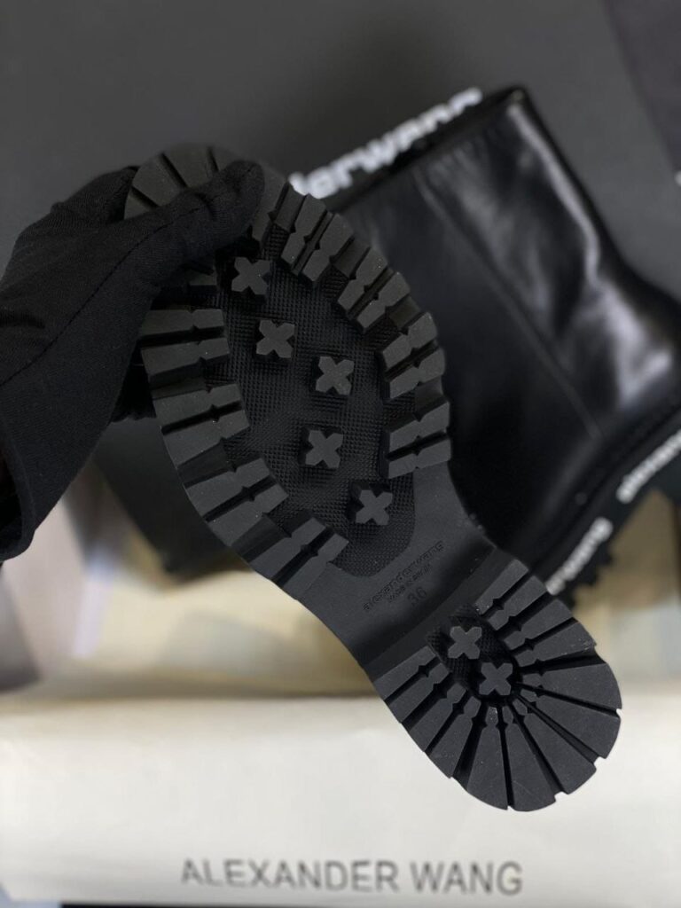 alexander wang bot sanford siyah hakiki deri