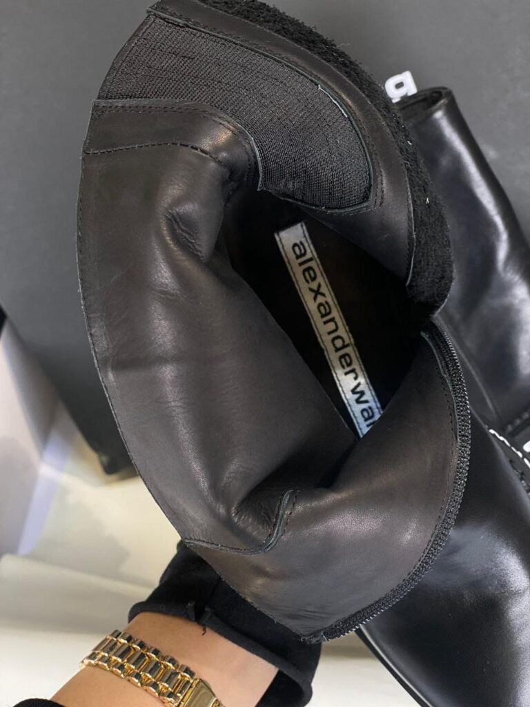 alexander wang bot sanford siyah hakiki deri