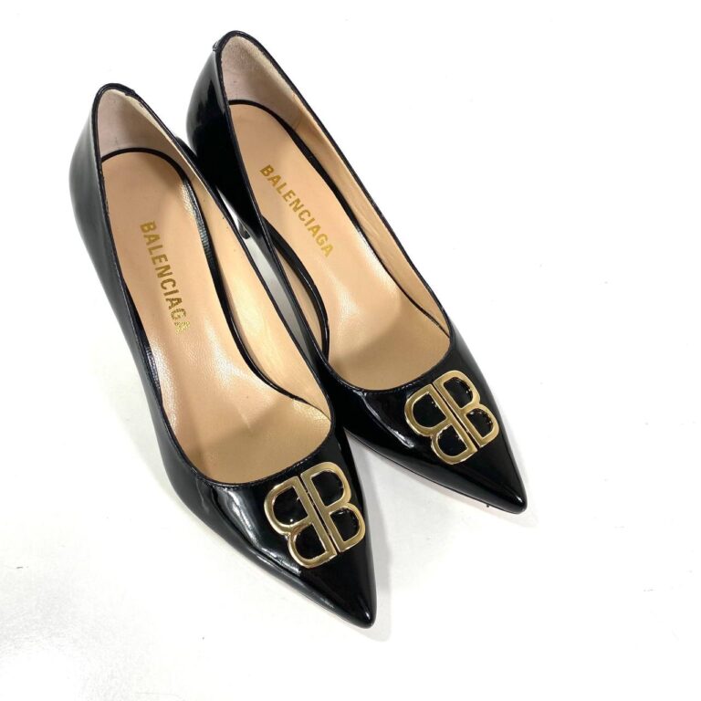 balenciaga ayakkabi topuklu siyah rugan