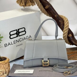 balenciaga canta hourglass kucuk boy gri crocco gold  23x15x10 cm