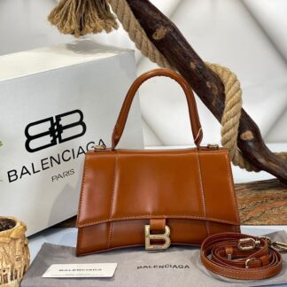 balenciaga canta hourglass kucuk boy kahve gold  23x15x10 cm