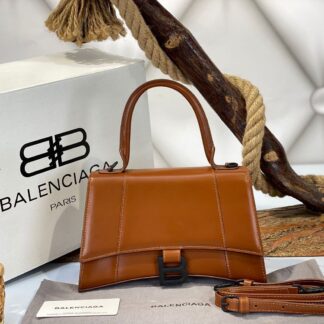 balenciaga canta hourglass kucuk boy kahve siyah 23x15x10 cm