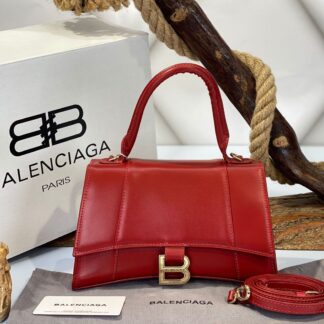 balenciaga canta hourglass kucuk boy kirmizi gold  23x15x10 cm