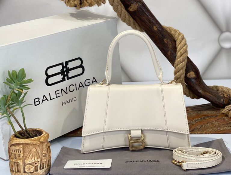 balenciaga canta hourglass kucuk boy krem gold  23x15x10 cm