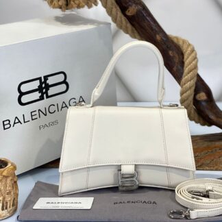 balenciaga canta hourglass kucuk boy krem silver  23x15x10 cm