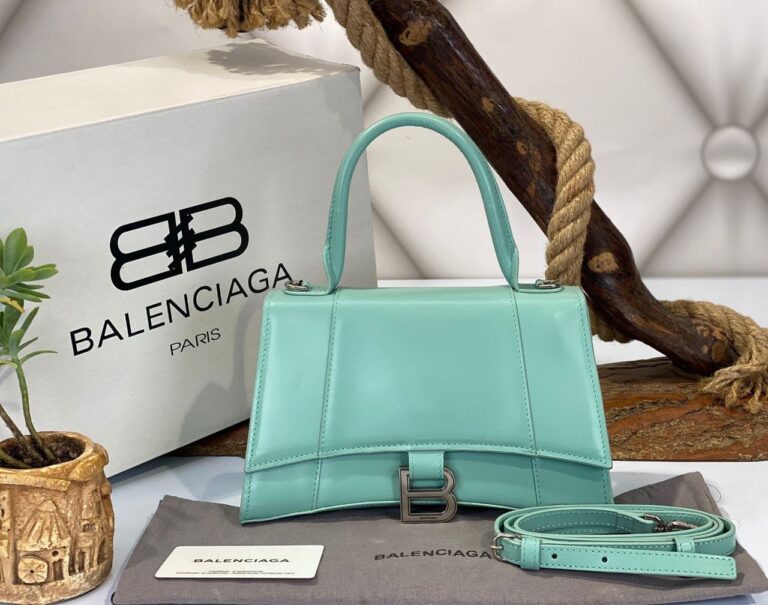 balenciaga canta hourglass kucuk boy mavi silver 23x15x10 cm