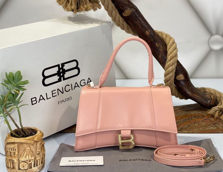 balenciaga canta hourglass kucuk boy pudra pembe gold  23x15x10 cm