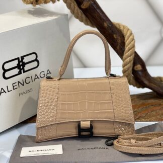 balenciaga canta hourglass kucuk boy vizon croco siyah 23x15x10 cm