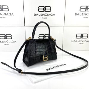 balenciaga canta kucuk boy siyah crocco gold 23x15x10 cm