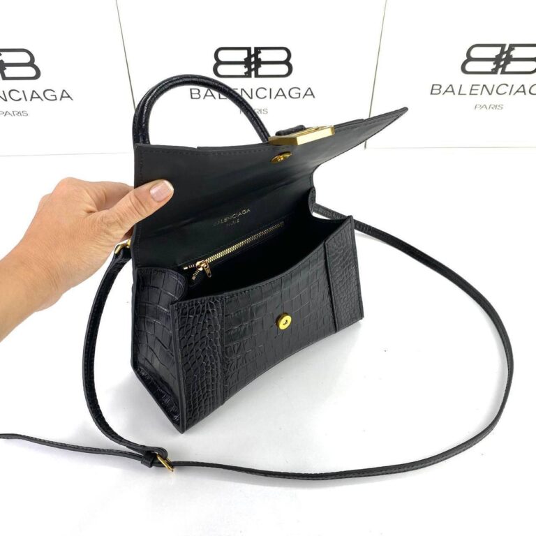 balenciaga canta kucuk boy siyah crocco gold 23x15x10 cm