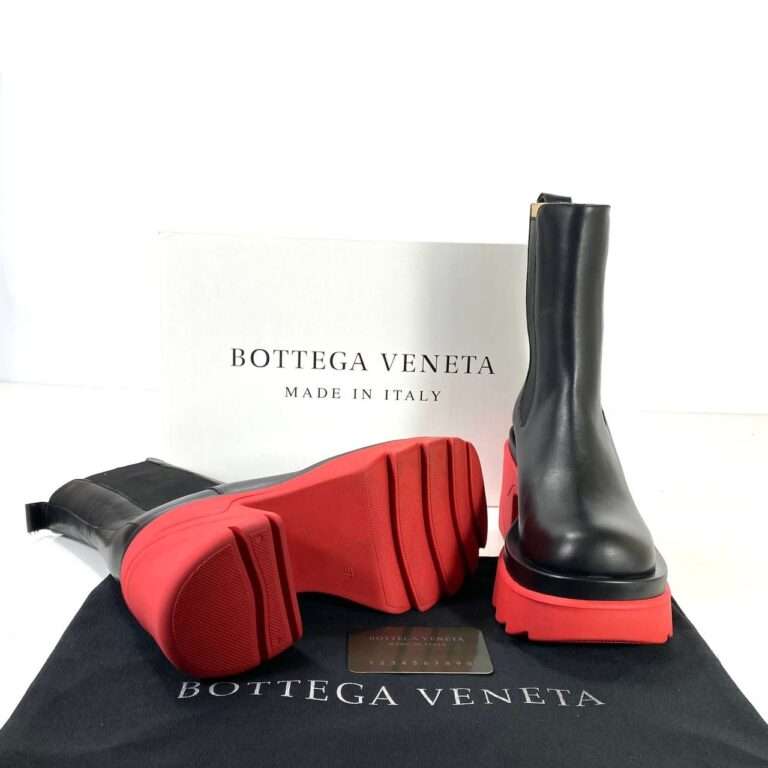 bottega veneta bot flash chelsea siyah topuk kirmizi